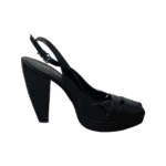 Fendi Black Patent Leather Peep Toe Slingback Sandals Size 38 - Image 6