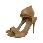 Gianvito Rossi Beige Python Ankle Cuff Sandals Size 40