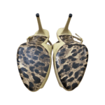 Dolce and Gabbana Beige Patent Leather Slingback Peep Toe Sandals Size 37 - Image 7