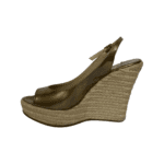 Jimmy Choo Grey Patent Leather and Rope Open Toe Wedge Size 38 - Image 6