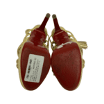 Christian Louboutin Gold Metallic Leather Strappy Platform Sandals with Tassels Size 37.5 - Image 8