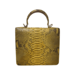 S'uvimol Bi Color (Yellow Python and Fuchsia Interior) Square F Top Handle Bag - Image 3