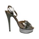 Charlotte Olympia Gold/Silver Metallic Leather Decodent Platform Sandals Size 40 - Image 3