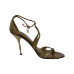 Gucci Gold Guccissima Leather Strappy Sandals Size 39 - Image 4