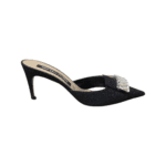Sergio Rossi Black Glitter Embellished Mules Size 42 - Image 7