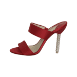 Sophia Webster Red Satin Crystal Embellished Heel Slide Mules Size 37.5 - Image 4