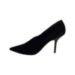 Celine Black Suede Nubuck Leather V Neck Pointed Toe Pumps Size 38 - Image 6