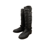 Jimmy Choo Brown Leather Knee Length Boots with Gold Buckles and Shearling Lining Size 38.5 - Image 2
