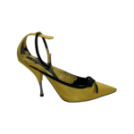 Rochas Yellow Bow Embellished Satin Pumps Size 38 - Image 4