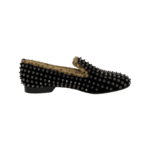 Christian Louboutin Black Velvet Dandelion Spikes Loafers Size 37.5 - Image 5