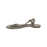Jimmy Choo Metallic Silver Suede Crystal Embellished Night Flats Size 39 - Image 3