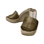 Jimmy Choo Gold Leather Espadrilles Wedge Sandals Size 39 - Image 2