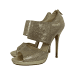 Jimmy Choo Gold Glitter Private Platform Sandals Size 40