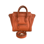 Celine Orange Leather Nano Top Handle Bag - Image 6