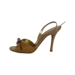 René Caovilla Orange Satin Crystal Embellished Slingback Open Toe Sandals Size 39 - Image 5