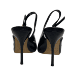 Gucci Navy Blue Patent Leather Peep Toe Slingback Sandals Size 41 - Image 7