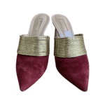 Aquazzura Red Suede Rendez Vous Mules Size 38 - Image 8