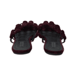 Alexander Wang Burgundy Velvet Leather Amelia Cage Flat Slides Size 37 - Image 2