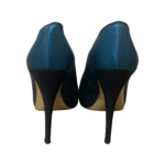 Valentino Green/Black Satin Rose Embellished Peep Toe Pumps Size 38 - Image 3