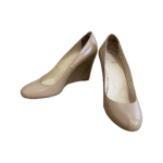 Christian Louboutin Beige Patent Leather RonRon Zeppa Wedge Pumps Size 40 - Image 4