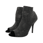 Dolce & Gabbana Black Crystal Embellished Peep Toe Booties Size 38