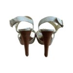 Alexander McQueen Gold Textured Leather Open Toe Ankle Strap Sandals Size 37.5 - Image 6