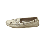 Tod's Beige Textured Leather Laccetto Driver Shoes Size 37.5 - Image 6