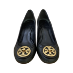 Tory Burch Black Leather Wedge Size 38