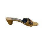 Gina Yellow Patent Leather Crystal Embellished Open Toe Mule Size 39 - Image 8