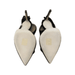 Jimmy Choo Black Suede Feather And Crystal Embellished Tacey 100 Slingback Pumps Size 38 - Image 7