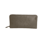 Fendi Beige Textured Leather Zip Long Bifold Wallet - Image 6