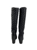 Moncler Black Quilted Down-filled Cernobbio Knee Length Boots Size 38 - Image 4