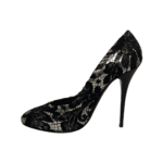Giuseppe Zanooti Black/Gold Lace Pattern Semi Pointed Pumps Size 38 - Image 4