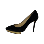 Charlotte Olympia Black Suede Dolly Platform Pumps Size 38.5 - Image 3