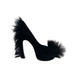 Saint Laurent Paris Black Suede Leather Fur Trim Palais Mohawk Suede Pumps Size 39 - Image 4