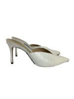 Schutz White Croc Embossed Leather Charla Mule Size 39 - Image 4