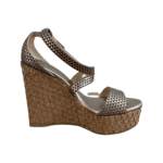 Jimmy Choo Bronze Leather Cork Wedge Size 38 - Image 4