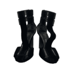 Tom Ford Black Velvet T-Strap Chunky-Heel Sandals Size 38 - Image 2