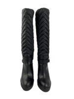 Moncler Black Quilted Down-filled Cernobbio Knee Length Boots Size 38