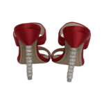 Sophia Webster Red Satin Crystal Embellished Heel Slide Mules Size 37.5 - Image 7