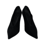 Celine Black Suede Nubuck Leather V Neck Pointed Toe Pumps Size 38 - Image 2