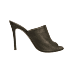 Gianvito Rossi Bronze Leather Peep Toe Mules Size 38 - Image 5