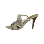 Emilio Pucci White Leather Ankle Wrap  Open Toe Sandals Size 39 - Image 6