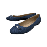 Salvatore Ferragamo Oxford Blue Print Suede Aba Ballet Flats Size 39 - Image 2