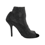 Dolce & Gabbana Black Crystal Embellished Peep Toe Booties Size 38 - Image 6