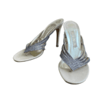 Gina Beige Leather Crystal Embellished Mule Size 39.5 - Image 5