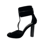 Tom Ford Black Velvet T-Strap Chunky-Heel Sandals Size 38 - Image 3
