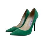 Jimmy Choo Anouk 120 Green Suede Pumps Size 38.5