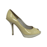 Dior Off White Patent Leather Miss Dior Peep Toe Platform Pumps Size 36.5 - Image 6