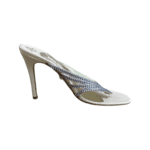 Gina Beige Leather Crystal Embellished Mule Size 39.5 - Image 2